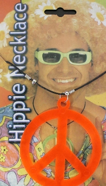 (image for) CND Orange Hippy Necklace Fancy Dress 60s
